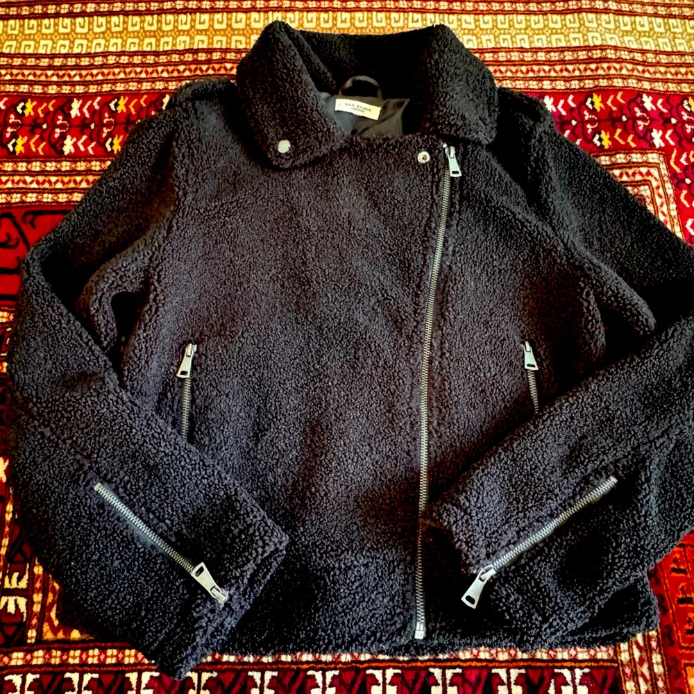 Max Studio Black Fleece Women's Moto Jacket